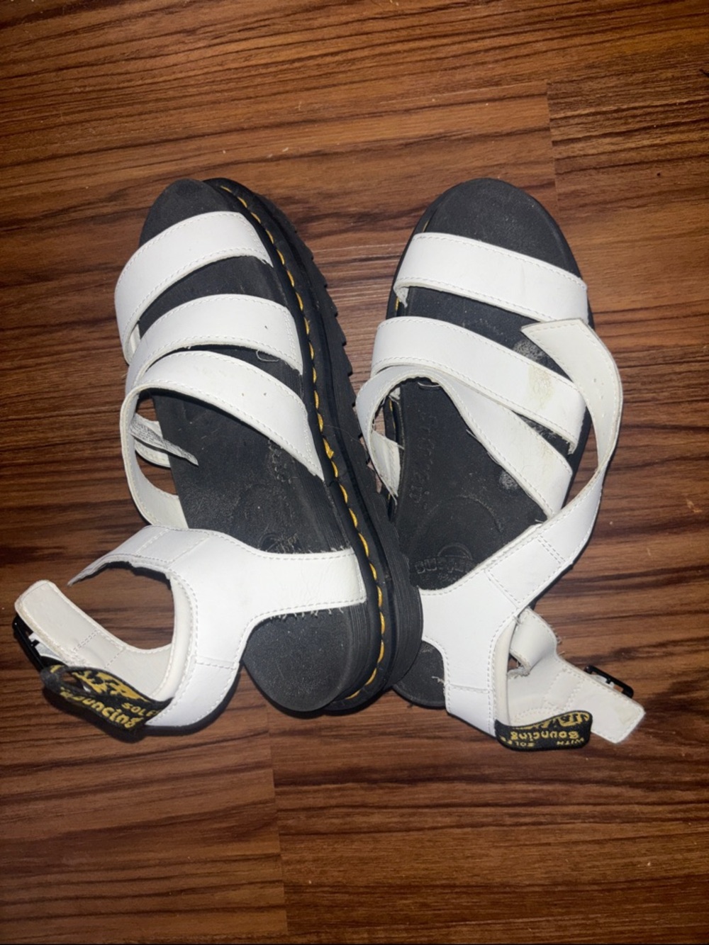 Dr. Martens White Strappy Sandals